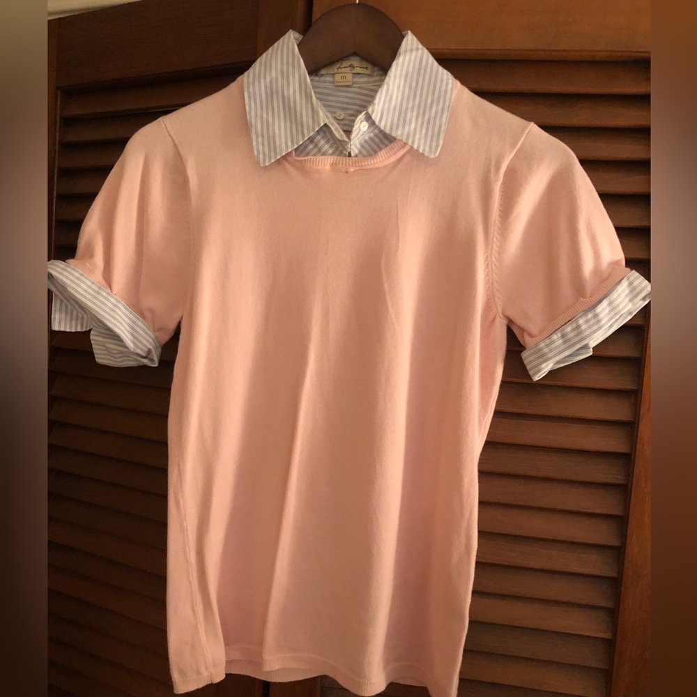 Old Money aesthetic top baby pink size Medium